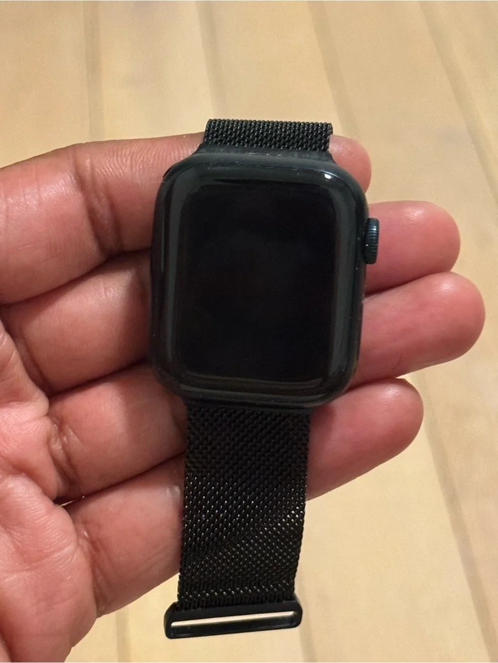 Series 7 41mm Apple Black Smartwatch with Black Mesh Magnetic Band